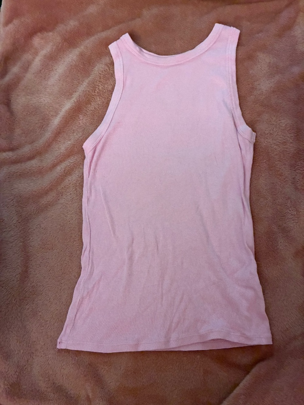 Pink ribbed tank top
